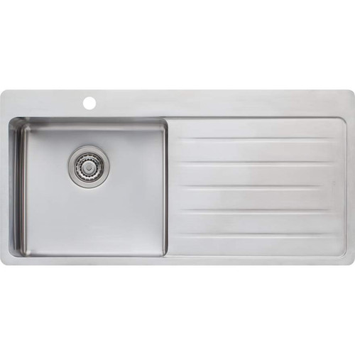 Sonetto Single Left Hand Bowl Topmount Sink with Drainer 1035mm Stainless Steel 1 Tap Hole [129425]