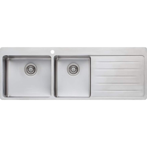 Sonetto 1 & 3/4 Left Hand Bowl Topmount Sink with Drainer Stainless Steel 1 Tap Hole [129427]