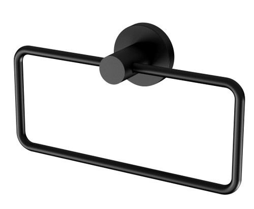Radii Hand Towel Holder with Round Plate Matte Black [129772]