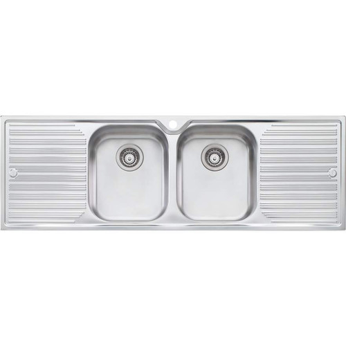 Diaz Double Bowl Topmount Sink with Double Drainer 1 Tap Hole [112992]