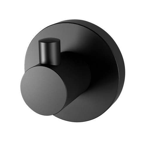 Radii Robe Hook with Round Plate Matte Black [129775]