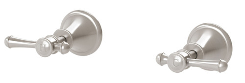 Nostalgia Lever Wall Taps (Top Assemblies) Ceramic Disc 1/4 turn Brushed Nickel (Pair) [199186]