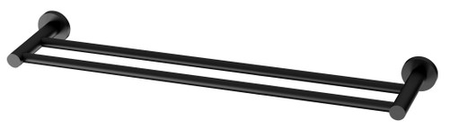 Radii Towel Rail Double 600mm Round Plate Matte Black [129778]