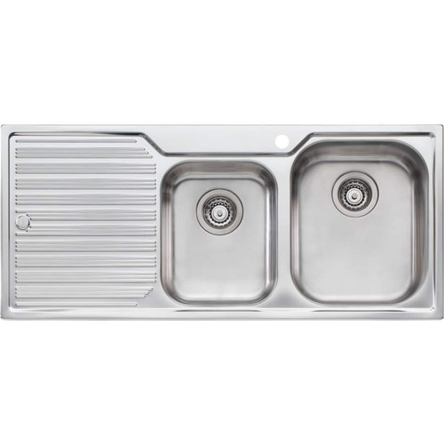 Diaz 1 & 3/4 Bowl Topmount Sink with Drainer Right Bowl 1 Tap Hole [112981]