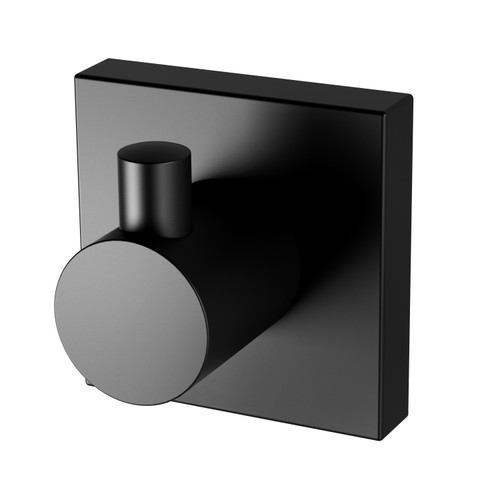 Radii Robe Hook with Square Plate Matte Black [129784]