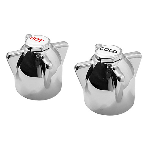 Essentials Handle & Button Booster Pair Chrome suits flat sided spindles [025438]