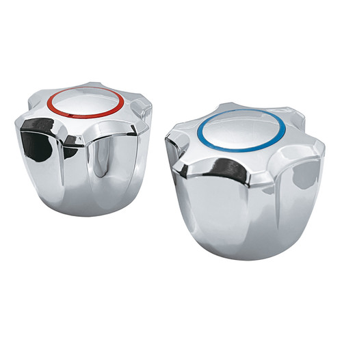 Essentials Crown Royal Handle & Button Pair Chrome suits splined spindles [041380]