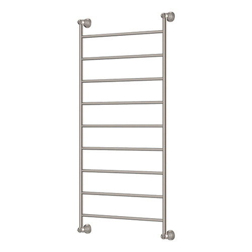 Lillian Heated Towel Rail Brushed Nickel 9 Bars 600 x 1208 x 95mm [285250]