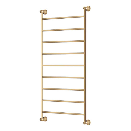 Lillian Heated Towel Rail Urban Brass 9 Bars 600 x 1208 x 95mm [285252]