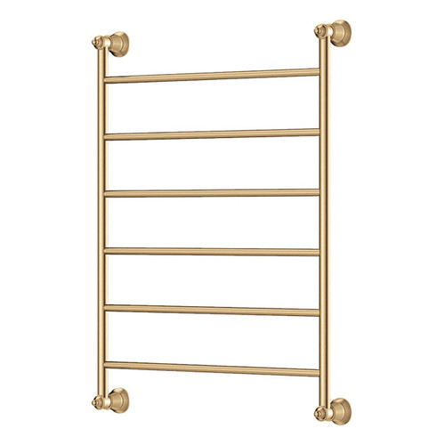 Lillian Heated Towel Rail Urban Brass 6 Bars 600 x 808 x 95mm [285288]