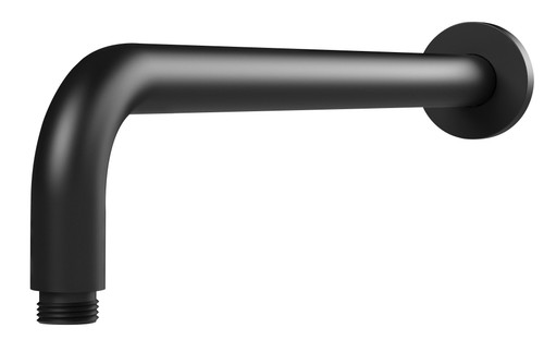 Vivid Wall Shower Arm 400mm Round Matte Black [129803]