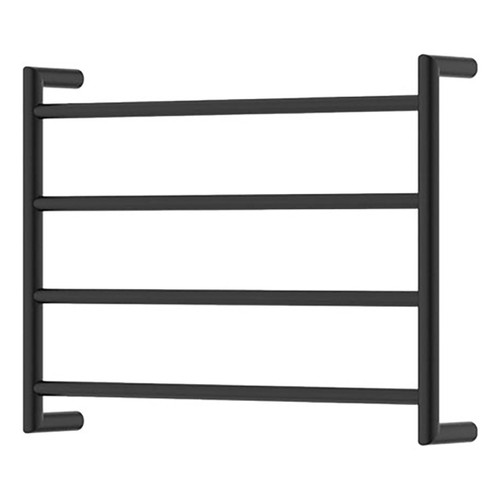 Kaya Round Heated Towel Matte Black 4 Bars 600 x 450 x 100mm [285304]