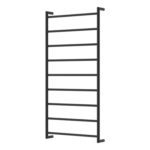 Kaya Round Heated Towel Matte Black 9 Bars 600 x 1200 x 100mm [285262]