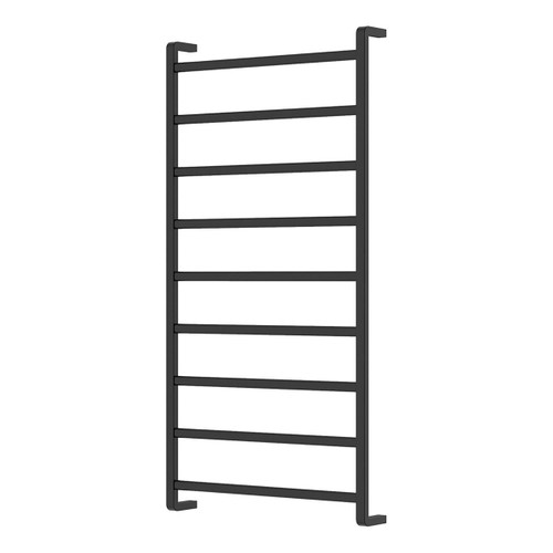 Koko Heated Towel Rail Matte Black 9 Bars 600 x 1200 x 100mm [285297]