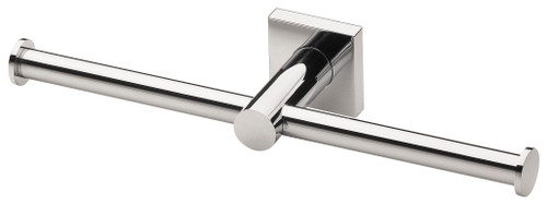 Radii Double Toilet Roll Holder with Square Plate Chrome [130670]