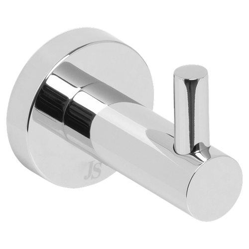 Venezia robe hook, Single hook, Tubular style with wall flange, Chrome [270024]