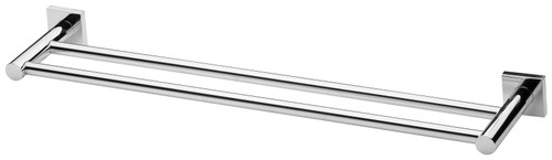 Radii Towel Rail Double 600mm with Square Plate Chrome [130675]