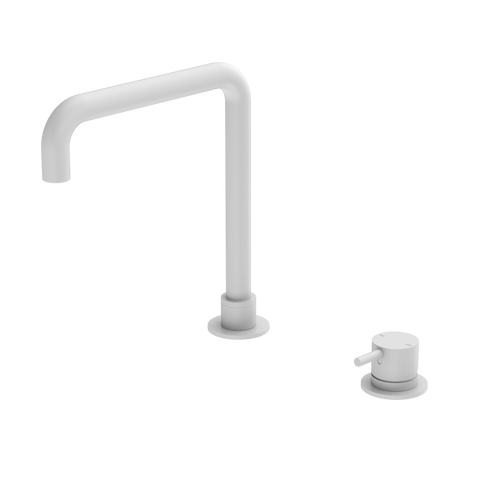 Mecca Hob Basin Mixer (Separate Square Spout) 6Star Matte White [284580]