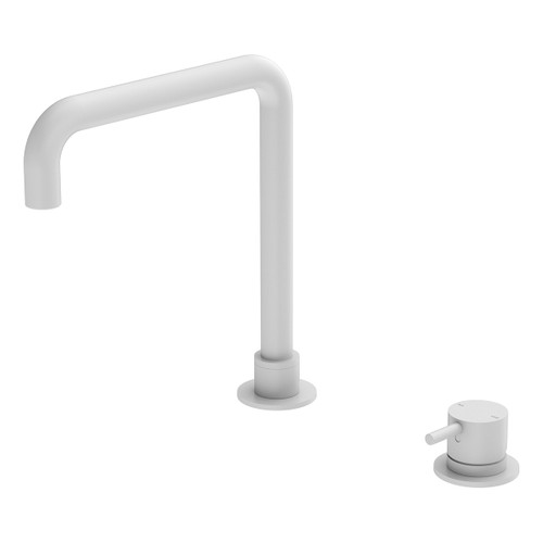 Mecca Hob Basin Mixer (Separate Square Spout) 6Star Matte White [284580]