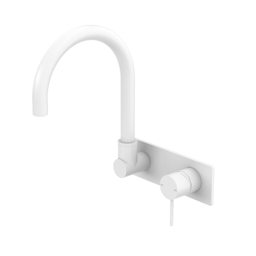 Mecca Wall Basin or Bath Mixer with Swivel Spout 5Star Matte White [284562]