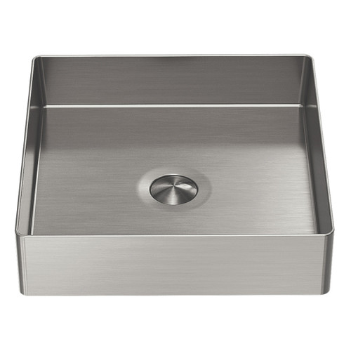 Stainless Steel Basin Square 400mm No Plug and Waste Brushed Nickel [284552]