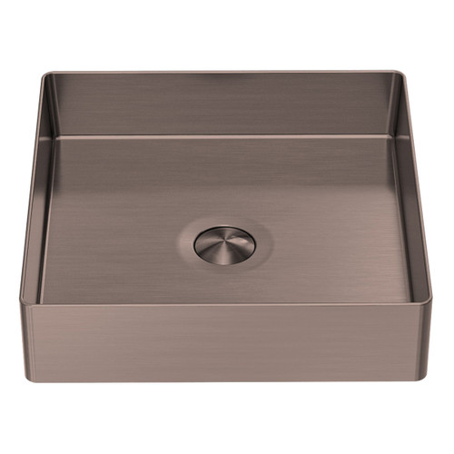Stainless Steel Basin Square 400mm No Plug and Waste  Brushed Bronze [284507]