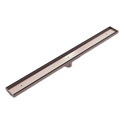 Tile Insert V Channel 900 x 82mm Floor Grate 50mm Outlet Brushed Bronze [284586]