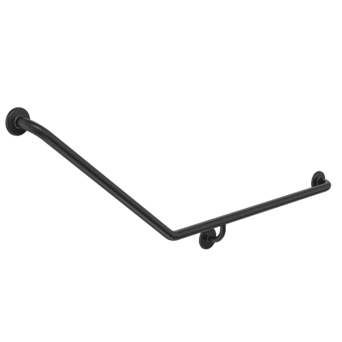 Care Support Grab Rail 140 Degree 870 x 700 Angled Left Matte Black [287265]