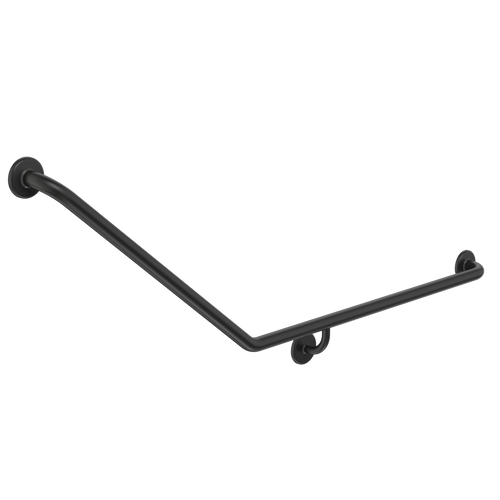 Care Support Grab Rail 140 Degree 870 x 700 Angled Left Matte Black [287265]