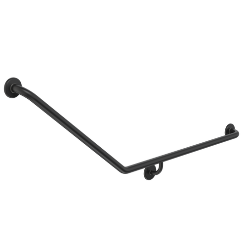 Care Support Grab Rail 140 Degree 870 x 700 Angled Left Matte Black [287265]