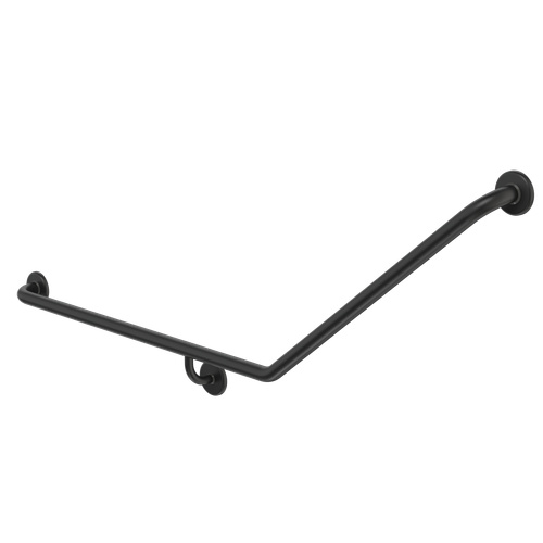 Care Support Grab Rail 140 Degree 870 x 700 Angled Right Matte Black [287294]