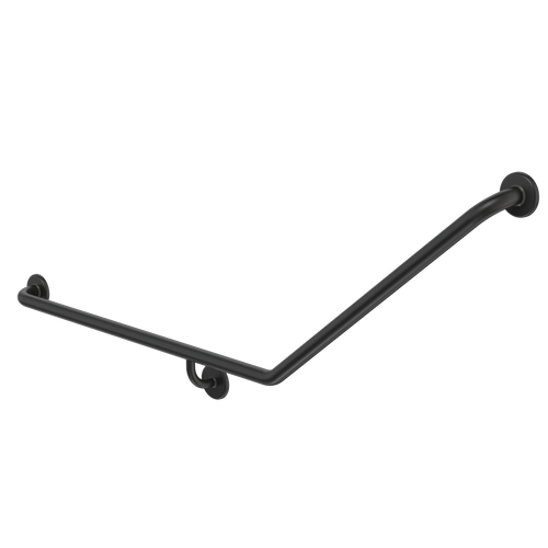 Care Support Grab Rail 140 Degree 870 x 700 Angled Right Matte Black [287294]