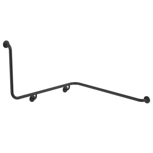 Care Support Grab Rail 90 Degree 1110 x 1030 x 600 Angled Left Matte Black [287282]