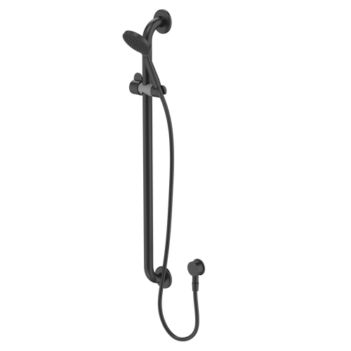 Care Support Shower Set 900mm Rail Matte Black [287309]