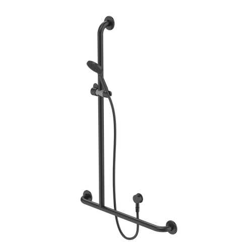 Care Support Shower Set with Inverted T Rail LH  Matte Black [287284]
