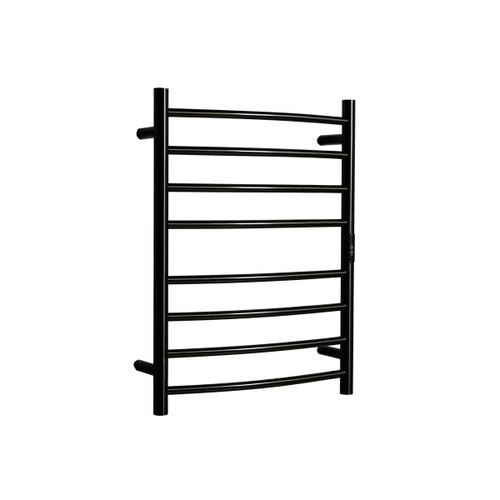 Curved Round Heated Towel Rail 8 Bars Gun Metal 700hx530w Inc Timer [286704]