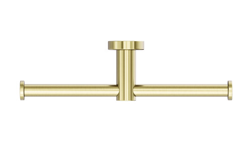 Mecca Double Toilet Roll Holder Brushed Gold [287165]