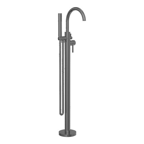 Round Bath Mixer Floormount Freestanding with Handshower 3Star Gunmetal [287162]