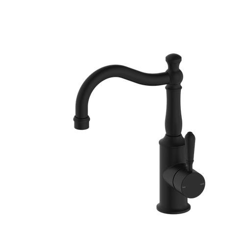 York Basin Mixer (Hook Spout) with Metal Lever 5Star Matte Black [286989]