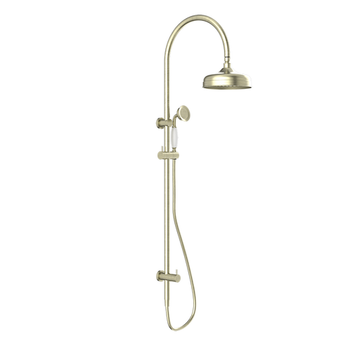 York Twin Shower with White Porcelain Hand Shower 3Star Aged Brass [287010]