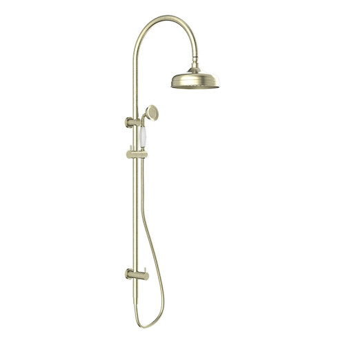 York Twin Shower with White Porcelain Hand Shower 3Star Aged Brass [287010]