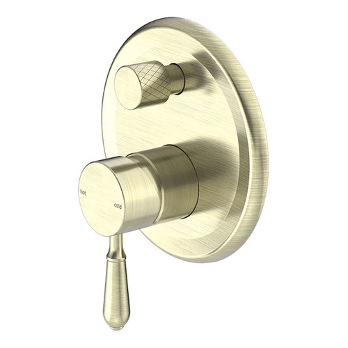 York Bath & Shower Diverter Mixer with Metal Lever Aged Brass [286956]