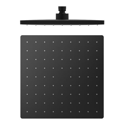 ABS (Plastic) Square Shower Head 250mm 3Star Matte Black [286853]