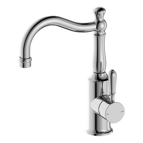 York Basin Mixer (Hook Spout) with Metal Lever 5Star Chrome [286952]