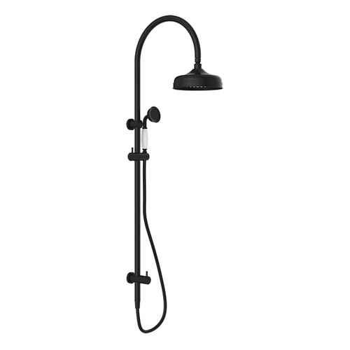 York Twin Shower with White Porcelain Hand Shower 3Star Matte Black [287029]