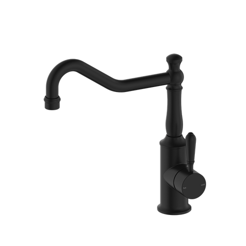 York Sink Mixer Hook Spout with Metal Lever 5Star Matte Black [286973]