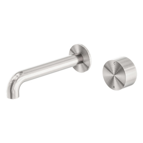 Kara Progressive Wall Bath or Basin Mixer Set with 185mm Spout 5Star Brushed Nickel [287024]