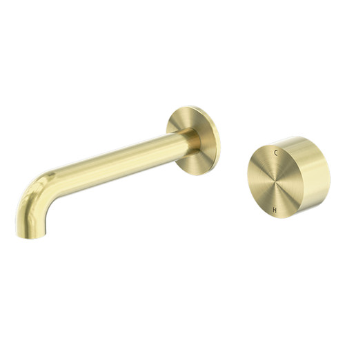 Kara Progressive Wall Bath or Basin Mixer Set with 230mm Spout 5Star Brushed Gold [287040]