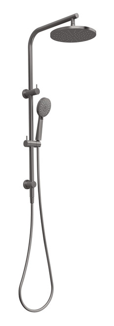 Vivid Slimline Twin Shower 5Star Brushed Carbon [278730]