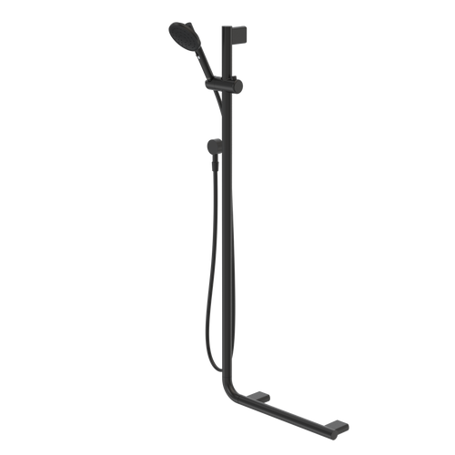 Opal Support VJet Shower with 90 Degree Rail Left and Right Matte Black [288716]